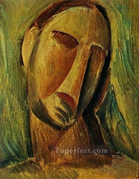 パブロ・ピカソ Painting - 女性の頭 1908年 パブロ・ピカソ
